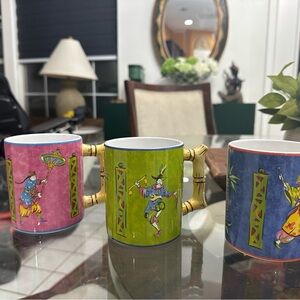 Essex Collection 'Good Fortune' ceramic mug with bamboo handle.